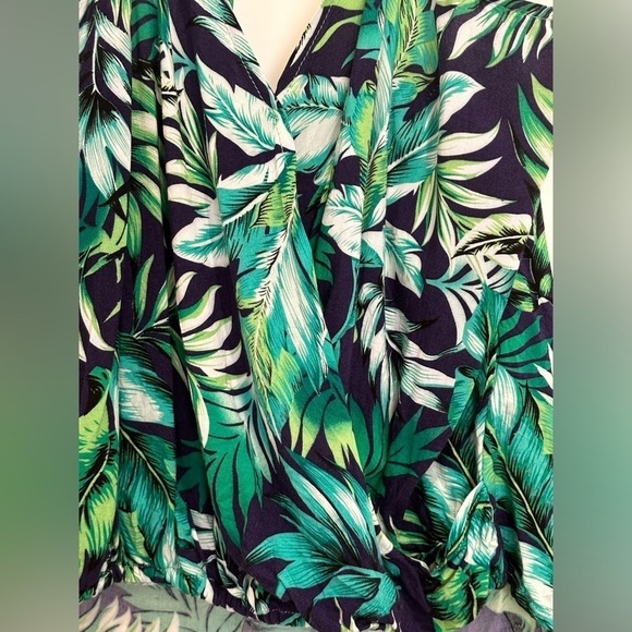 Derek Heart Halter Top Tropical Green Small Vacation Resort Beachy Hawaiian Boho - Picture 4 of 6